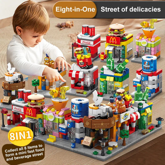 JMT-777674 8 in 1 3D Mini City Building Block Set for Kids