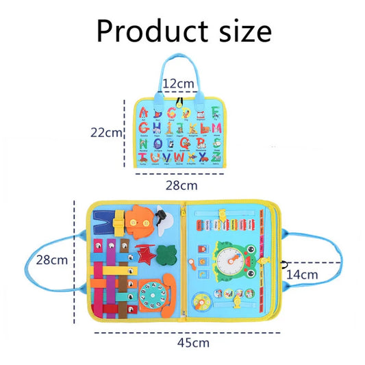 JMT-622730 Dinosaur-Themed Felt Learning Board for Toddlers - Educational Busy Board Cloth for Early Childhood Development