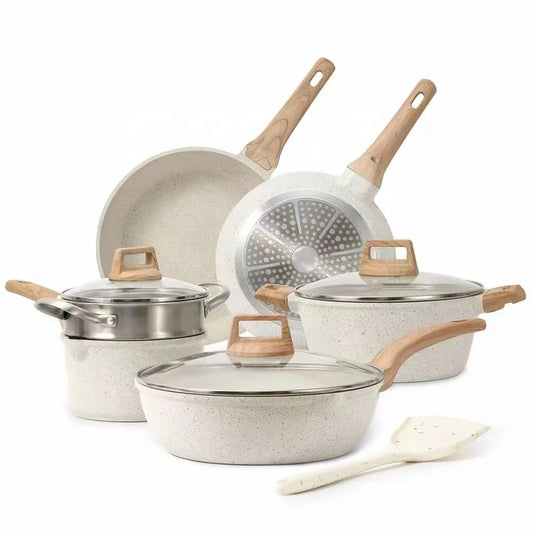 JMT-460106 Non-Stick Cooking Set with Coated Utensils and Stockpot Pan