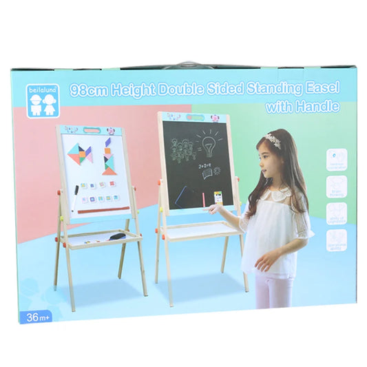 JMT-614026 Children's Wooden Drawing Easel and Writing Board for Ages 3-6