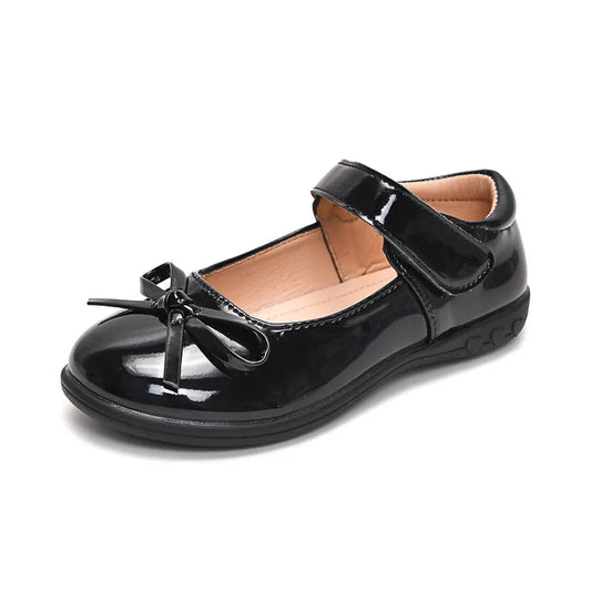 JMT-531978 Factory Price Wholesale Kids Teenager Student School Black Shoes Formal Uniform Leather Flat Design for All Winter Spring