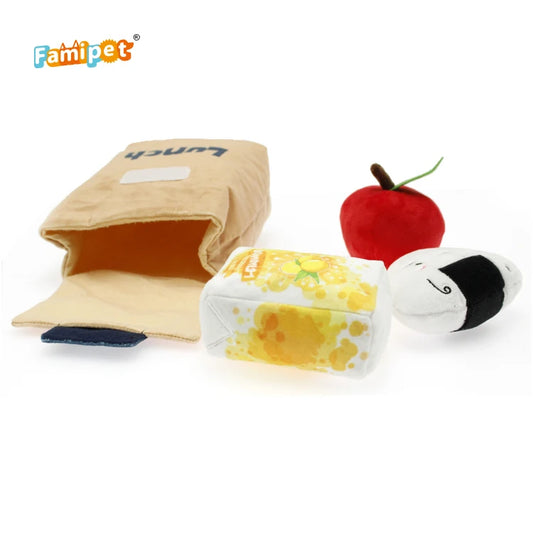 JMT-201098 Plush Multi-Choice Lunch Food Pet Squeaky Toy Collection - Various Designs