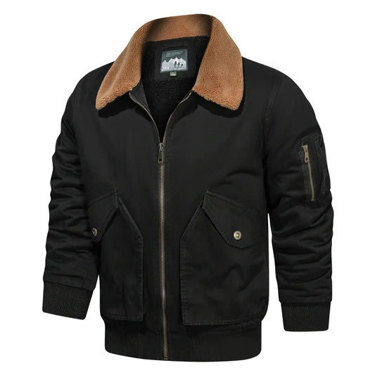 JMT-055754 Men's Winter Lapel Jacket Velvet Thickened Sports Pilot Jacket Added Cashmere Thickened Velvet Men's Coats