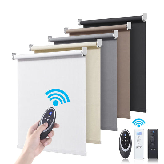 JMT-237642 Motorized Blackout Roller Blinds with Smart Remote Control for Easy Installation in Home or Office