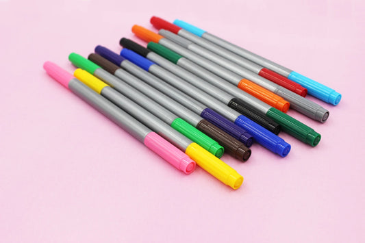 JMT-612874 Dual Tip Felt Tip Markers - Assorted Colours for Art, School and Office Use