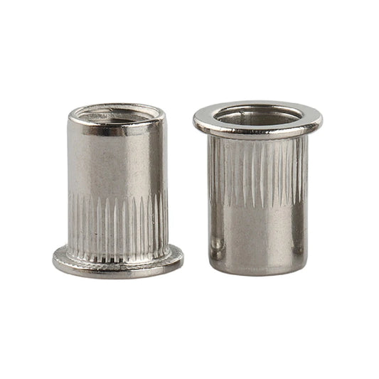 JMT-457866 M4 M10 Stainless Steel Blind Rivet Nuts, B8/B8M/B8T, Polished Flat Head, Metric Sizes