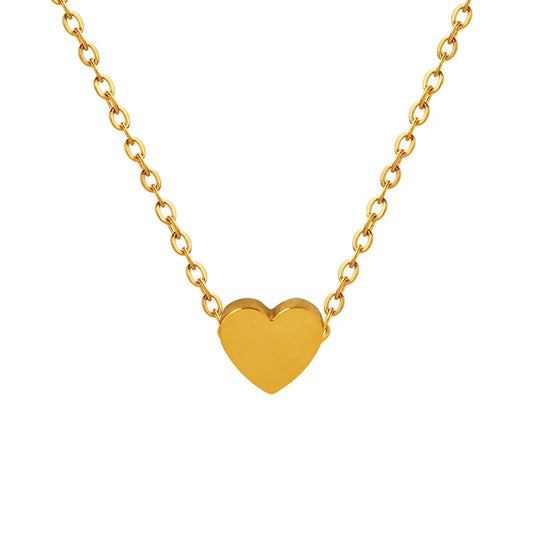 JMT-423306 Custom Design Double Layer Heart Pendant Necklace Jewellery for Women PVD 18K Gold Plated Waterproof Jewelry