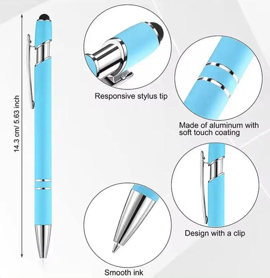JMT-117898 2 in 1 Multifunctional Stylus and Metal Ballpoint Pen with Custom Logo, Soft Touch Rubber Body, Rose Gold Finish