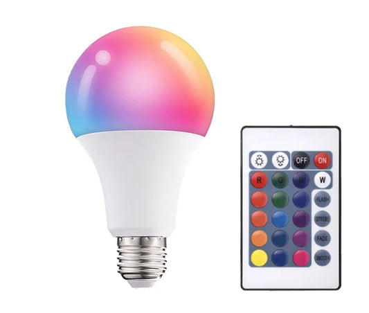 JMT-582346 Dimmable RGB LED Light Bulb E26/E27 - Multicolor Remote Control Options for Home and Party Use