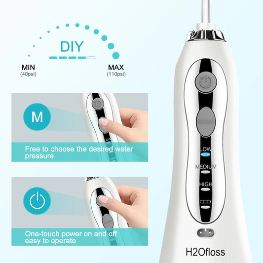 JMT-356042 Portable Wireless Water Flosser, IPX7 Waterproof Rechargeable Dental Device for Effective Oral Care