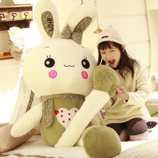 JMT-637258 Super Soft Cotton Bunny Plush Doll Toy - Embroidered Weighted Rabbit Stuffed Animal for Birthdays