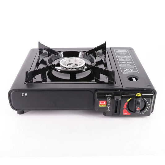 JMT-039306 Portable Propane Butane Gas Stove Kit for Outdoor Camping - Lightweight and Safe with Plastic Storage Box