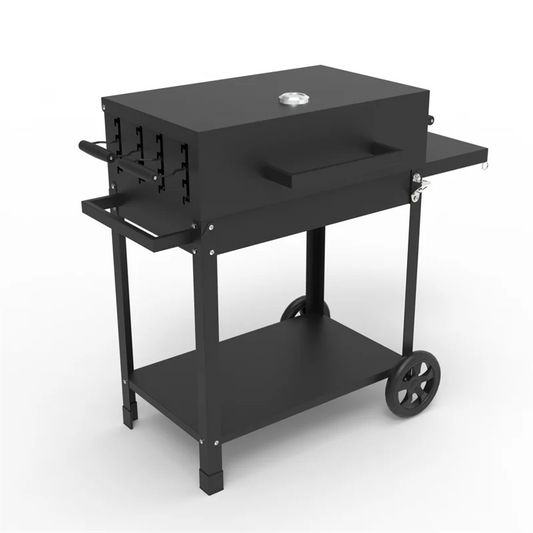 JMT-270986 Extra Large Heavy-Duty Charcoal BBQ Grill with Foldable Side Table for Outdoor Cooking