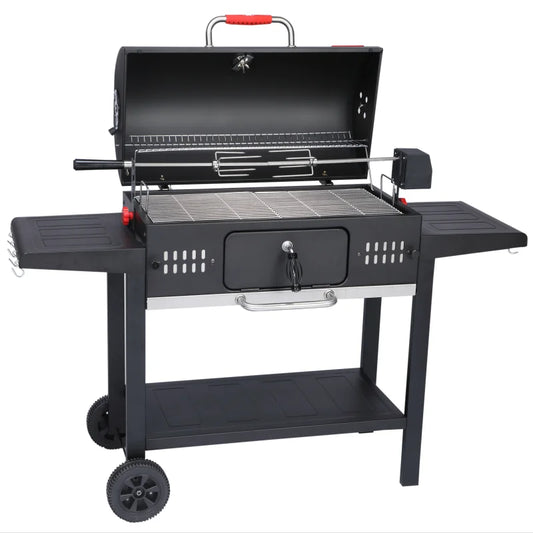 JMT-414410 Heavy Duty Pellet Smoker Rotisserie BBQ Charcoal Grill with Built-In or Trolley Design, Model BG033