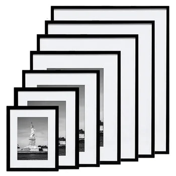 JMT-457034 Wooden Photo Frames in Black and White for Various Picture Sizes 3.5x5 to 12x16