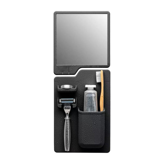 JMT-354442 Toothbrush and Razor Holder Set with Fog Resistant Silicone Shower Mirror