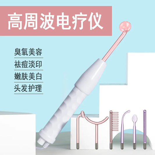 JMT-140170 Portable High Frequency Facial Wand Machine with 4 Electrodes for Skin Rejuvenation and Acne Treatment