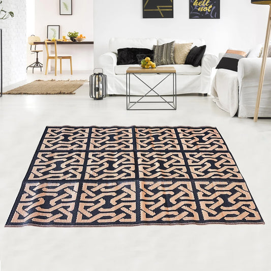 JMT-584010 Hand Woven Recycled Plastic Flat Weave Outdoor Rug - Large Polypropylene Floor Mat