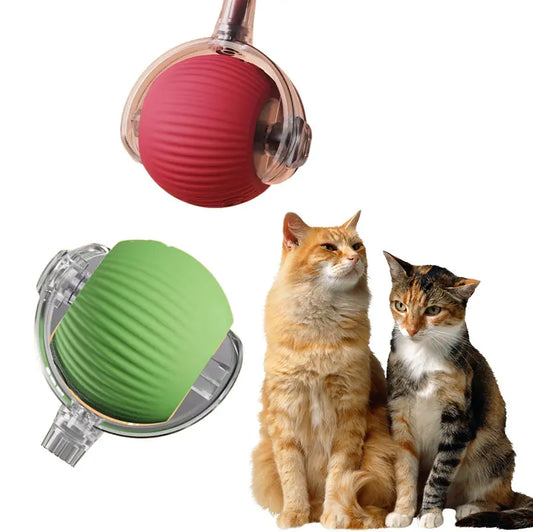 JMT-104778 Vibrant Silicone Cat Toy with Feather Teaser, Long Tail and Rolling Claw Ball for Kittens
