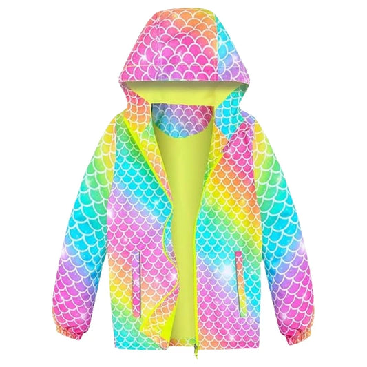 JMT-912010 Preppy Style Softshell Outerwear Jacket for Girls Winter O-Neck with Button Decoration