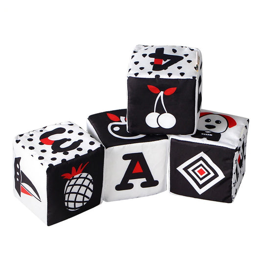 JMT-031754 Black and White Educational Development Blocks for Infants and Toddlers