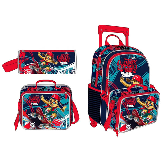 JMT-504842 Children's Customisable Backpack Set with Trolley - High-Quality Student School Bag