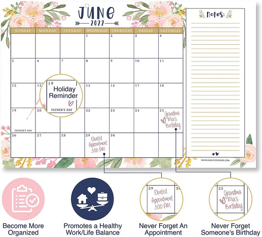 JMT-838474 Custom Floral Desk Calendar and Planner 2025 - Large Size Desk Pad with FSC Certification