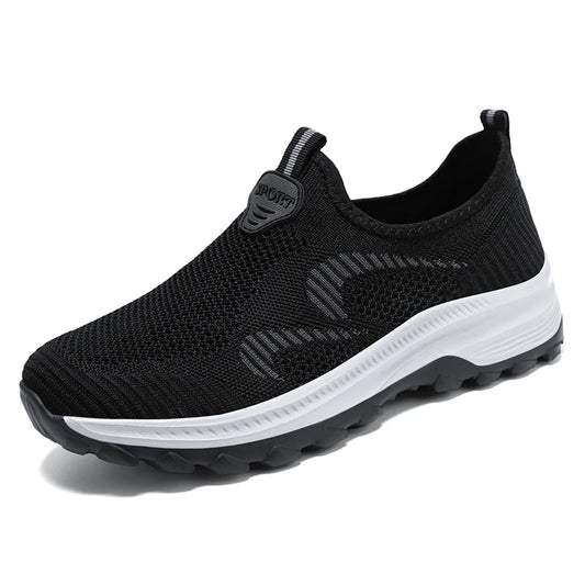 JMT-060874 B-YD17 Men's Recreational Sports Running Shoes Knitted Mesh Surface Refreshing Breathable Sole Soft Non-slip Stock