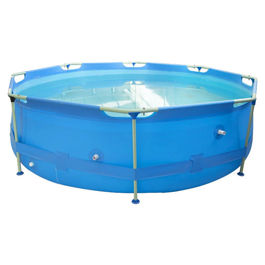 JMT-437258 Above Ground Metal Frame Swimming Pool for Kids and Family Use in Outdoor Gardens