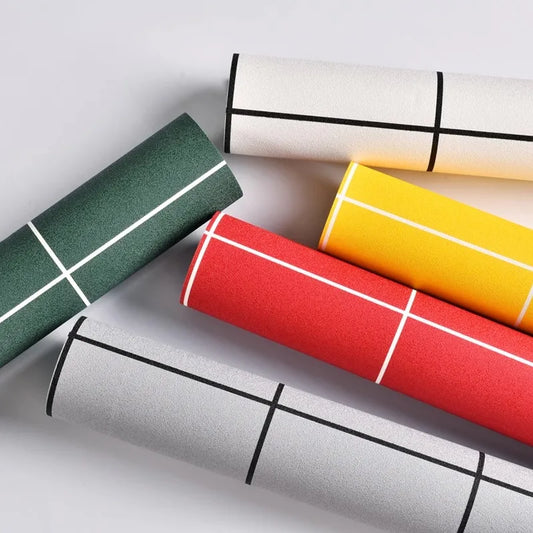 JMT-365322 Self-Adhesive Black and White Square Lattice Waterproof Wallpaper for Bedroom and Dormitory