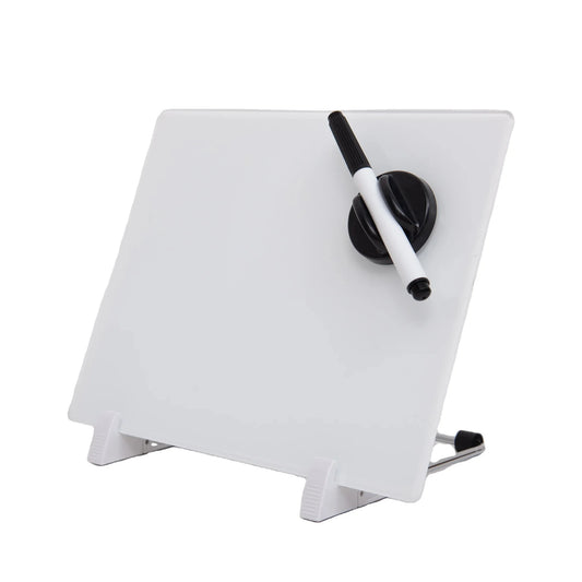 JMT-547338 Small Desktop Glass Dry Erase Board with Stand for Classroom and Office Use
