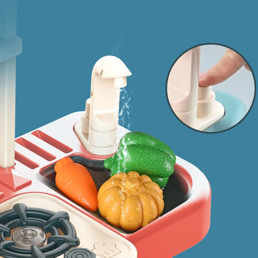 JMT-944010 43PCS Mini Kitchen Play Set with Cooking Sink and Accessories for Kids