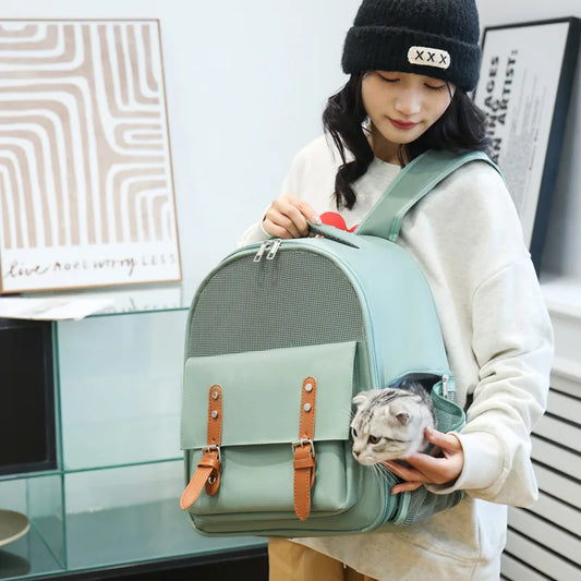 JMT-093578 Airline-Approved Dog and Cat Backpack Carrier with Breathable Oxford Fabric and Mesh Ventilation