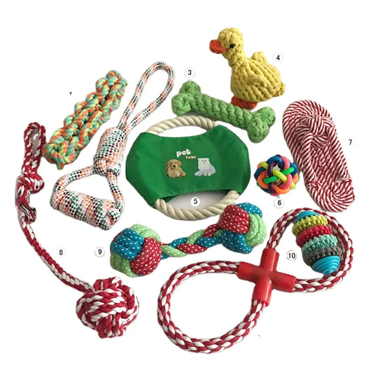 JMT-889226 Durable 12-Pack Interactive Chew Dog Toy Set for Active Play