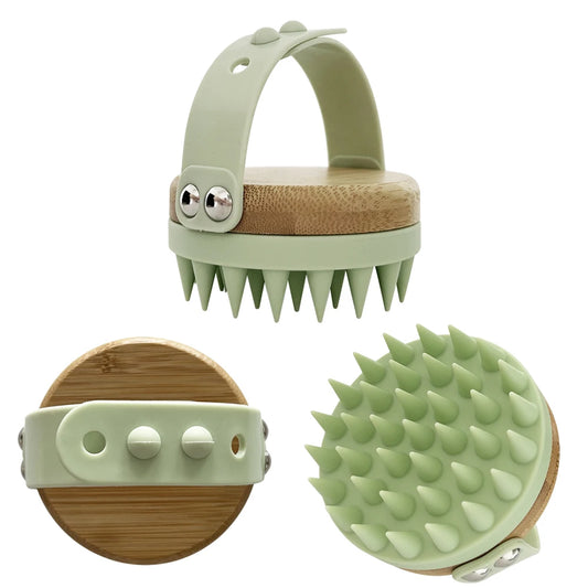 JMT-250826 Silicone Shower Brush with Massage Feature and Shampoo Dispenser for Dog Grooming