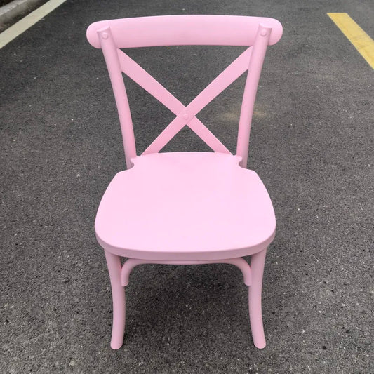 JMT-072138 Children's Portable Plastic Cross Back Dining Chair - Ideal for Parties and Events