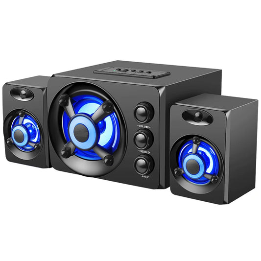 JMT-705674 RGB Colourful LED Desktop Gaming Speaker with Subwoofer