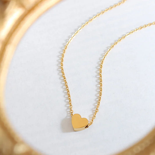 JMT-423306 Custom Design Double Layer Heart Pendant Necklace Jewellery for Women PVD 18K Gold Plated Waterproof Jewelry