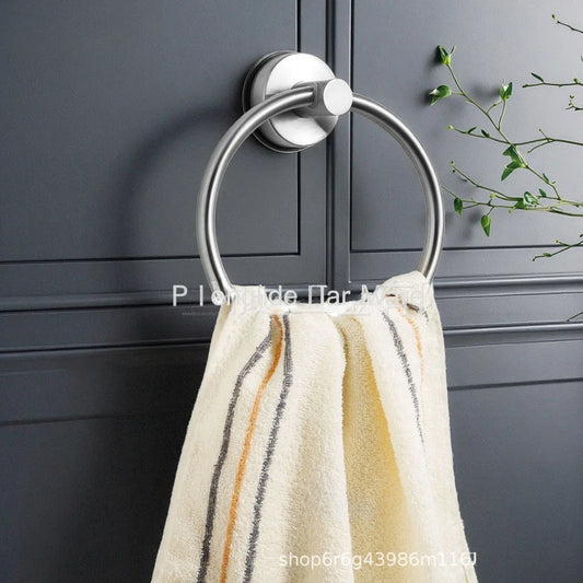 JMT-240330 Telescopic Adjustable Stainless Steel Towel Rack with Suction Cup Hooks and Tissue Holder Set