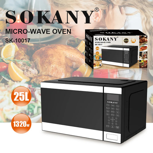 JMT-514442 High Power 25L Stainless Steel Household Microwave Oven with 1320W Heating Elements