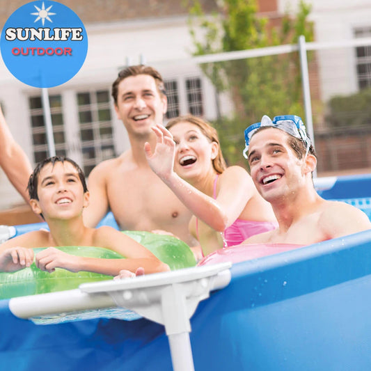 JMT-354762 Large Blue Above Ground Swimming Pool for Families - Durable PVC Material, Easy Assembly, Outdoor Fun
