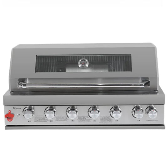 JMT-252874 Movable Outdoor Kitchen 6-Burner Gas BBQ Grill with 304 Stainless Steel Table Top and Built-In Features