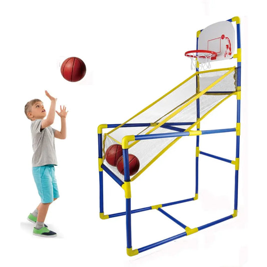 JMT-532170 Indoor Basketball Stand Toy Set with Mini Ball and Pump for Kids and Family Interactive Play