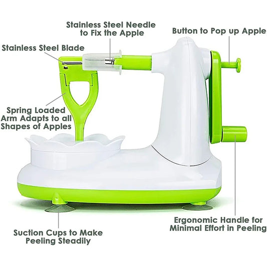 JMT-662474 Manual Hand Crank Fruit and Vegetable Peeler Slicer Kitchen Tool