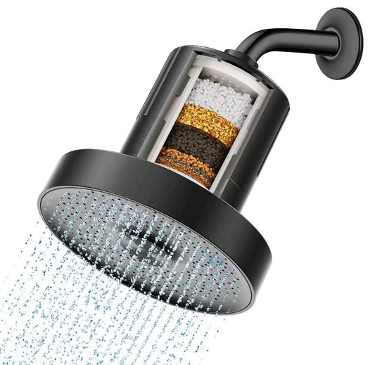 JMT-006026 140MM Round Chrome Plastic Shower Head with High Pressure and Water Saving Features