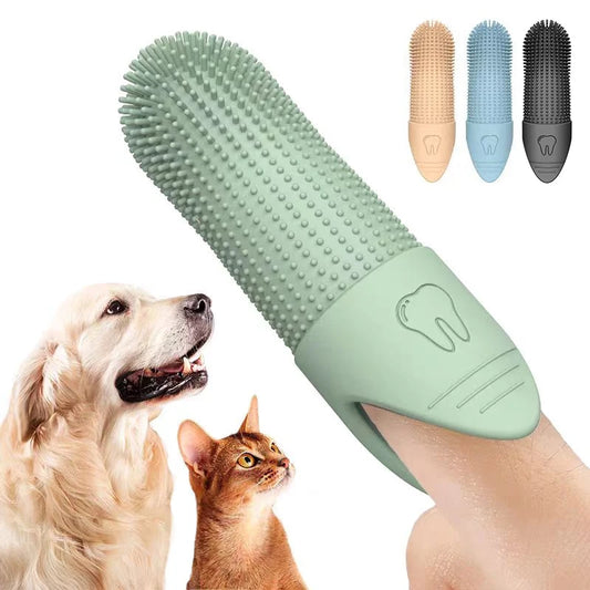 JMT-684554 Silicone 360 Degree Finger Toothbrush for Pet Teeth Cleaning - Soft Food Grade Design