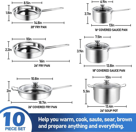 JMT-394570 Stainless Steel Casserole Set - Durable Cookware for Efficient Cooking Pots and Pans
