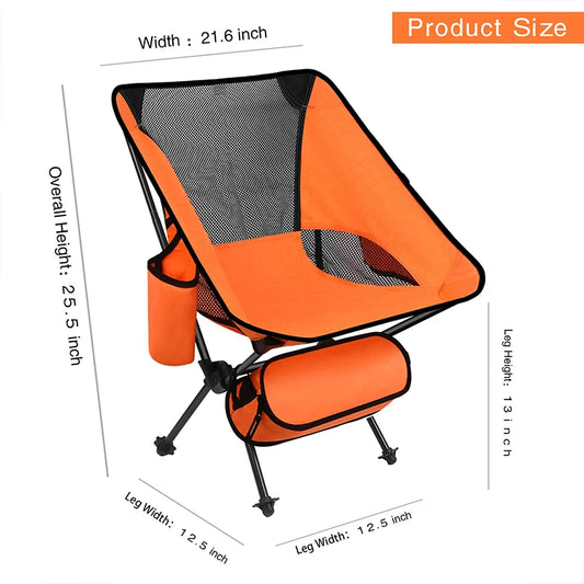 JMT-488138 Portable 7075 Aluminum Folding Moon Chair for Outdoor Activities, Includes Carry Bag