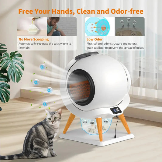 JMT-417546 Smart Automatic Cat Litter Box with App Control for Multi-Cat Households