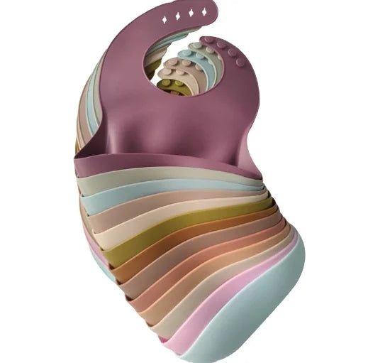 JMT-365002 Baby Bibs with PU Fabric Silicon Soft Mommy Loving Infants & Toddlers for Feeding Waterproof Warm Washable